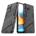 RMPACK Xiaomi Redmi Note 10 Pro Tok Ütésállókivitel Kitámasztható PC + TPU 2in1 Anti-Drop Series Kameralencse védelemmel Fekete