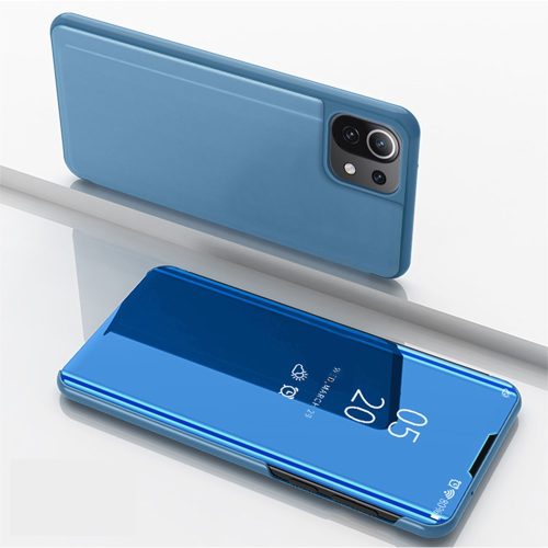 RMPACK Xiaomi Mi 11 Lite 4G/5G Notesz Tok Mirror - Tükrözödő Áttetsző Fedlap Kék