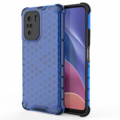   RMPACK Xiaomi Poco F3 / Mi 11i 5G Ütésállókivitel Szilikon Tok Honeycomb Shock-Proof TPU Kék