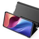 RMPACK Xiaomi Poco F3 / Mi 11i 5G Notesz Tok Mirror - Tükrözödő Áttetsző Fedlap Fekete