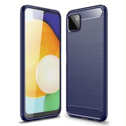   RMPACK Samsung Galaxy A22 5G Szilikon Tok Ütésállókivitel Karbon Mintázattal Sötétkék