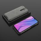 RMPACK Xiaomi Redmi 9 Ütésállókivitel Szilikon Tok Honeycomb Shock-Proof TPU Fekete