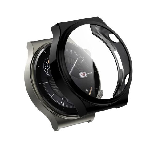 RMPACK Huawei Watch GT2 Pro / Classic / Sport Kijelzővédő Védőkeret TPU Szilikon + Temperd Glass Üvegfólia 2in1 Fekete
