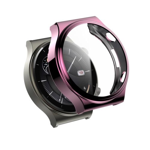 RMPACK Huawei Watch GT2 Pro / Classic / Sport Kijelzővédő Védőkeret TPU Szilikon + Temperd Glass Üvegfólia 2in1 Pink