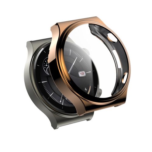 RMPACK Huawei Watch GT2 Pro / Classic / Sport Kijelzővédő Védőkeret TPU Szilikon + Temperd Glass Üvegfólia 2in1 Rózsaarany