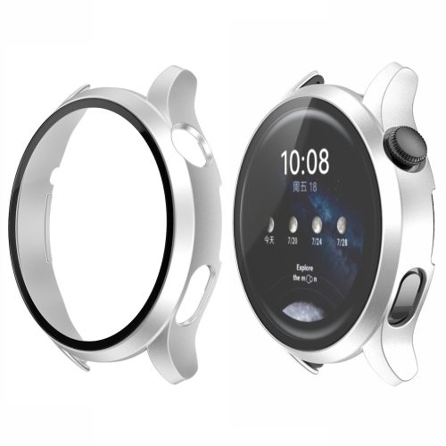 RMPACK Huawei Watch 3 Védőkeret Kijelzővédő + Üvegfólia Tempered Glass 2in1 Ezüst