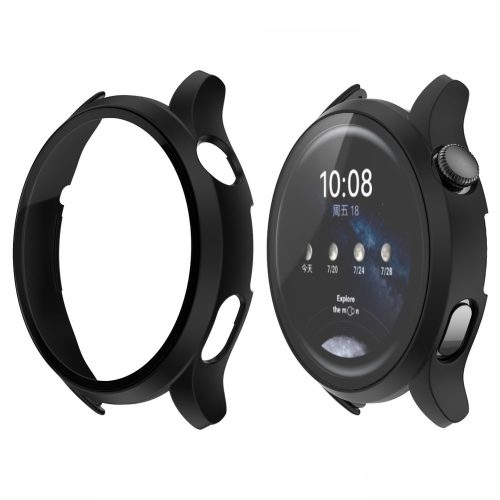 RMPACK Huawei Watch 3 Pro Védőkeret Kijelzővédő + Üvegfólia Tempered Glass 2in1 Fekete