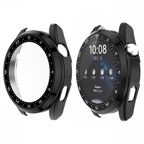 RMPACK Huawei Watch 3 Védőkeret Képernyővédő Elegant Scale Edition + Tempered Glass Üvegfólia 2in1 Fekete