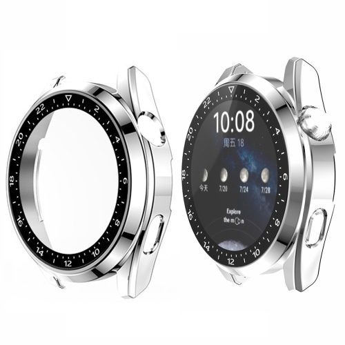 RMPACK Huawei Watch 3 Védőkeret Képernyővédő Elegant Scale Edition + Tempered Glass Üvegfólia 2in1 Ezüst
