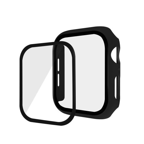 Apple Watch SE/Series 6/5/4 44mm Védőkeret + Tempered Glass Üvegfólia Fekete