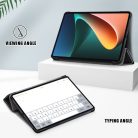 RMPACK Xiaomi Pad 5 / Pad 5 Pro Tok Tri-Fold Premium Kitámasztható Notesz Auto Wake / Sleep Funkcióval Fekete