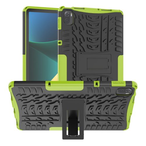 RMPACK Xiaomi Pad 5 / Pad 5 Pro Tok Ütésállókivitel Kitámasztható Rugged Touch Csuszásgátló 2in1 TPU+PC Zöld