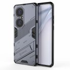 RMPACK Huawei P50 Pro Védőtok Ring Guard Gyűrűs 2in1 Tok Ütésálló - Kitámasztható TPU Hybrid Szürke