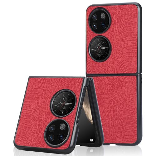 RMPACK Huawei P50 Pocket Tok Croco Bőrmintázattal Premium Style Piros