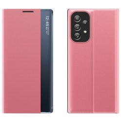   RMPACK Samsung Galaxy A33 5G Notesz Tok ELEGANT Style Ablakos View Window Series Kitámasztható Rózsaszín