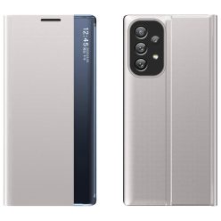   RMPACK Samsung Galaxy A33 5G Notesz Tok ELEGANT Style Ablakos View Window Series Kitámasztható Ezüst