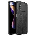 RMPACK Xiaomi Poco X4 Pro 5G Szilikon Tok Bőrmintázattal TPU Prémium Fekete