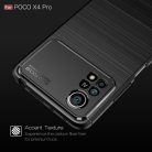 RMPACK Xiaomi Poco X4 Pro 5G Szilikon Tok Ütésállókivitel Karbon Mintázattal Fekete