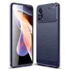 RMPACK Xiaomi Poco X4 Pro 5G Szilikon Tok Ütésállókivitel Karbon Mintázattal Sötétkék