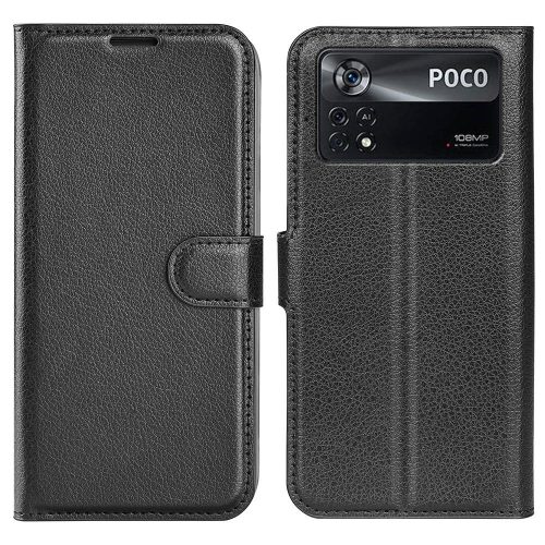 RMPACK Xiaomi Poco X4 Pro 5G Notesz Tok Business Series Kitámasztható Bankkártyatartóval Fekete