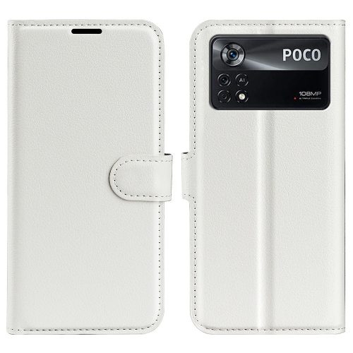 RMPACK Xiaomi Poco X4 Pro 5G Notesz Tok Business Series Kitámasztható Bankkártyatartóval Fehér