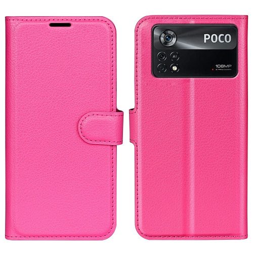 RMPACK Xiaomi Poco X4 Pro 5G Notesz Tok Business Series Kitámasztható Bankkártyatartóval Pink