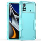 RMPACK Xiaomi Poco X4 Pro 5G ShockProof Tok Ütésállókivitel Csúszásgátló Mintázat Hybrid TPU Protective Cián