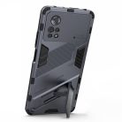 RMPACK Xiaomi Poco X4 Pro 5G Tok Ütésállókivitel Kitámasztható PC + TPU 2in1 Anti-Drop Series Kameralencse védelemmel Sötétkék