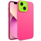 iPhone 13 6.1' Szilikon TPU Tok Eagle Eye MultiColor Series Lencsevédőkerettel Pink/Lime