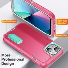 iPhone 13 6.1' Ütésálló Defender Tok Military TPU+PC Military Series Pink/Cián