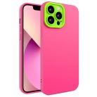 iPhone 12 Pro Szilikon Tok Eagle Eye Style Lencsevédővel TPU Pink/Lime