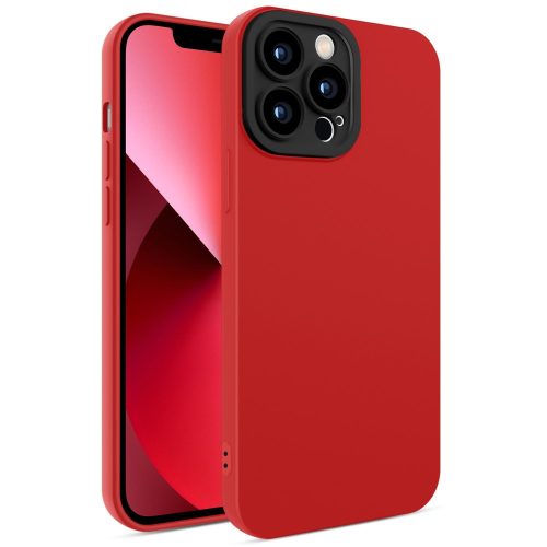 iPhone 12 Pro Szilikon Tok Eagle Eye Style Lencsevédővel TPU Piros/Fekete