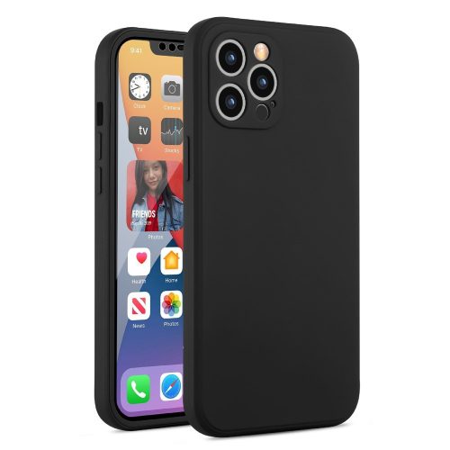 iPhone 12 Pro Tok Szilikon Hybrid 2in1 Csúszásgátló Soft TPU Fekete