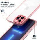 iPhone 12 Pro Szilikon Tok Duplakeretes Védelemmel Hybrid 3in1 TPU + PC + Akril Kivitel Rózsaszín