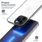 iPhone 12 Pro Szilikon Tok Duplakeretes Védelemmel Hybrid 3in1 TPU + PC + Akril Kivitel Fekete