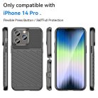 iPhone 14 Pro Szilikon Tok 2in1 Hybrid Thunder Twill Csúszásgátlókivitel Fekete