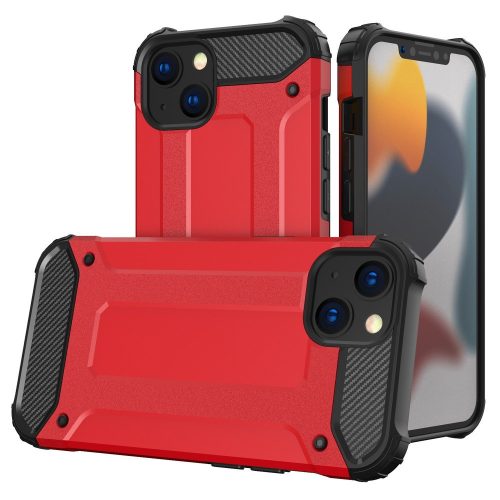 iPhone 14 Armor Tok Ütésálló 2in1 Hybrid TPU Piros