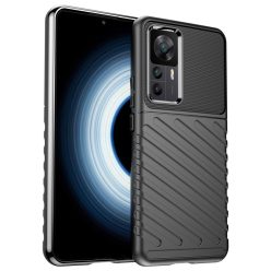   RMPACK Xiaomi 12T Pro / 12T Szilikon Tok Twill Ütésálló Thunder Series Kivitel Fekete