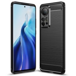   RMPACK Xiaomi 12 Pro Szilikon Tok Ütésállókivitel Karbon Mintázattal Fekete