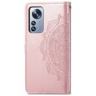 RMPACK Xiaomi 12 Pro Notesz Tok Mandala Mintás Kártyartóval- Kitámasztható Rózsaarany