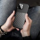 iPhone 13 Mini Szilikon Tok 2in1 Hybrid Thunder Twill Csúszásgátlókivitel Fekete