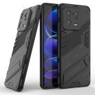 RMPACK Xiaomi 13 Pro Tok Ütésállókivitel Kitámasztható PC + TPU 2in1 Anti-Drop Series Kameralencse védelemmel Fekete