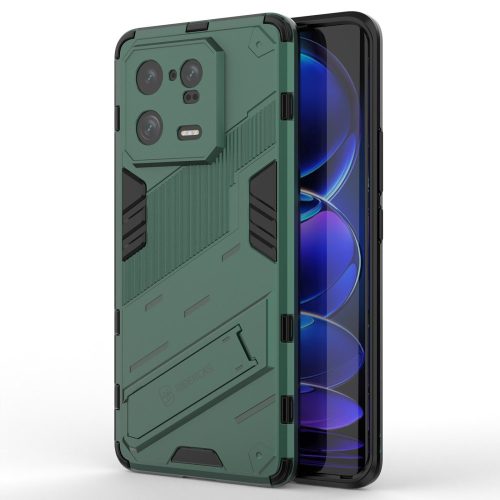 RMPACK Xiaomi 13 Pro Tok Ütésállókivitel Kitámasztható PC + TPU 2in1 Anti-Drop Series Kameralencse védelemmel Zöld