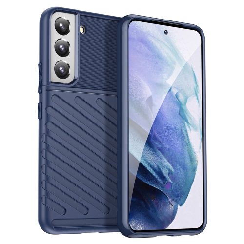 RMPACK Samsung Galaxy S23 Szilikon Tok Twill Ütésálló Thunder Series Kivitel Sötétkék