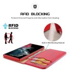 RMPACK Samsung Galaxy S23 Ultra Bőrtok Prémium Notesz DUX DUCIS Hivo Series RFID Blocking Funkcióval Piros