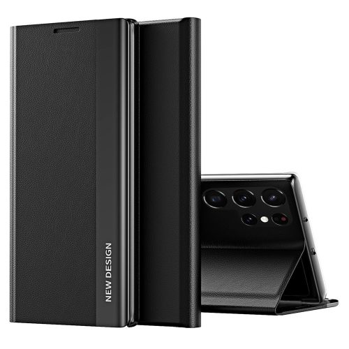 RMPACK Samsung Galaxy S23 Ultra Notesz Tok New Design Series Kitámasztható Mágneses Fekete