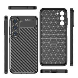  RMPACK Samsung Galaxy S23+ Szilikon Tok New Carbon Series Mintázattal Fekete