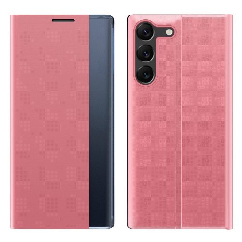 RMPACK Samsung Galaxy S23+ Notesz Tok ELEGANT Style Ablakos View Window Series Kitámasztható Rózsaszín