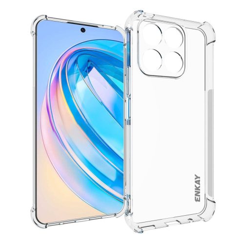 RMPACK Honor X8a Szilikon Tok Ütésállókivitel ENKAY Kamera Lencse Védő Kerettel Drop-Proof Áttetsző