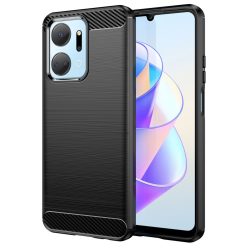   RMPACK Honor X7a Szilikon Tok Ütésállókivitel Karbon Mintázattal Fekete